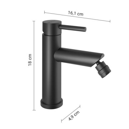 Gedy - COMO bidé csaptelep, 18 cm, matt fekete