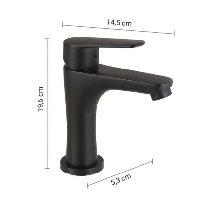 Gedy - COMO mosdócsaptelep 19,6 cm, matt fekete