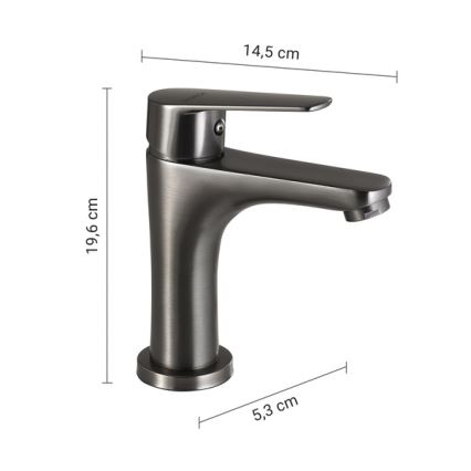 Gedy - COMO mosdócsaptelep 19,6 cm metál szürke