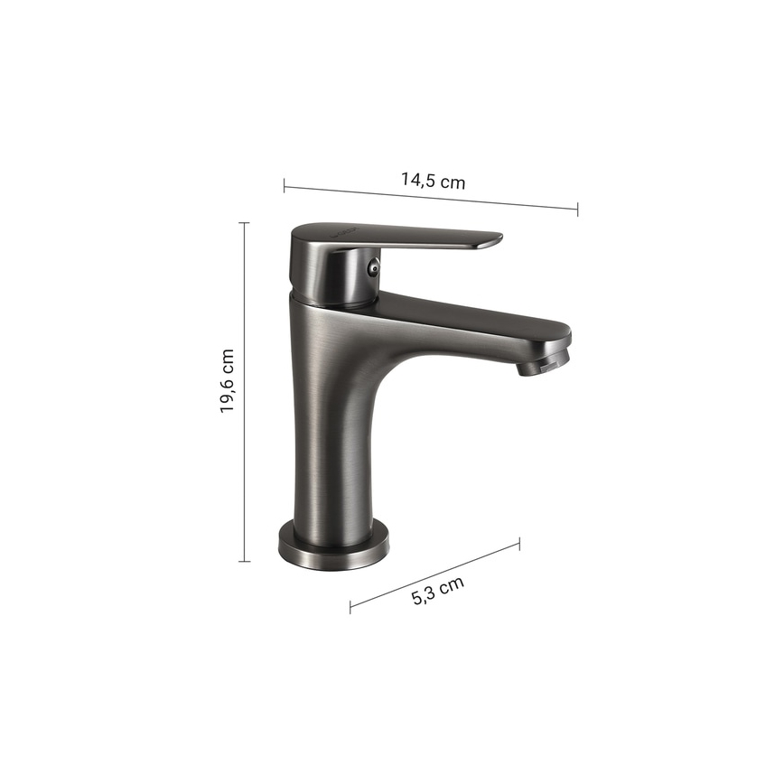 Gedy - COMO mosdócsaptelep 19,6 cm metál szürke