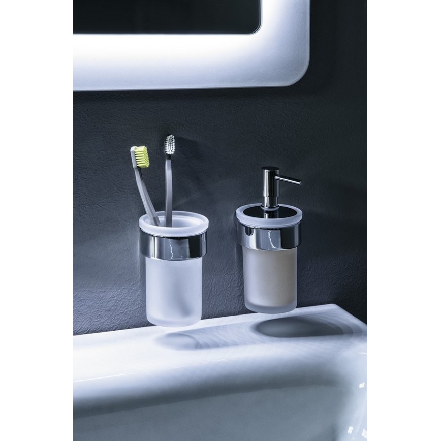 Gedy - Fali szappanadagoló PIRENEI 110 mm lágy üveg/fényezett króm