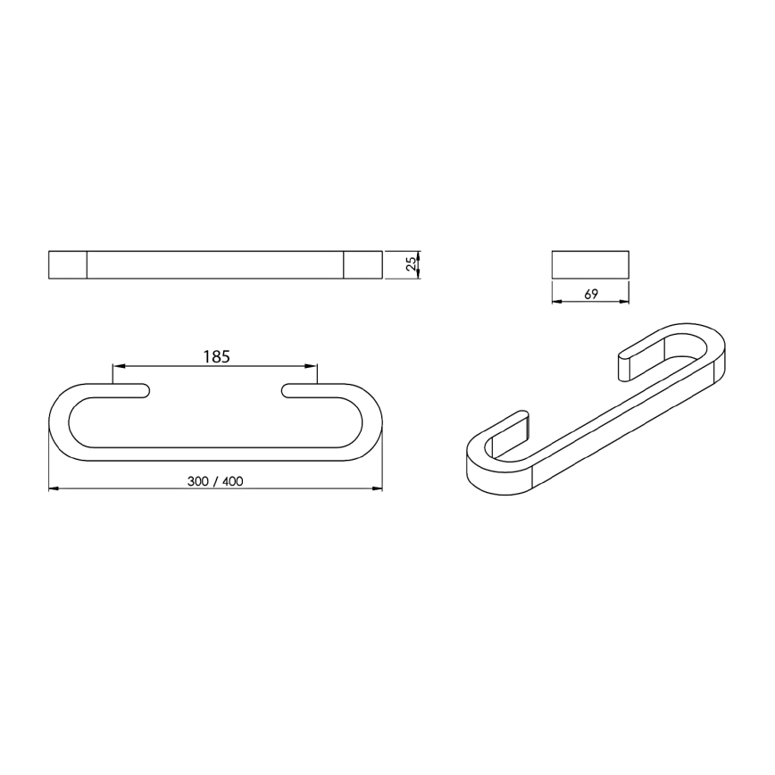 Gedy - Fali törülköző akasztó HIMALAYA 7x30 cm bambusz/bézs