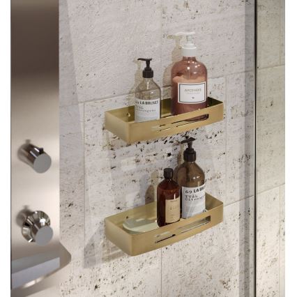 Gedy - Fali zuhanypolc SMART 30x12,8 cm matt arany