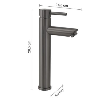 Gedy - Mosdócsaptelep ALTO 28,5 cm metál szürke