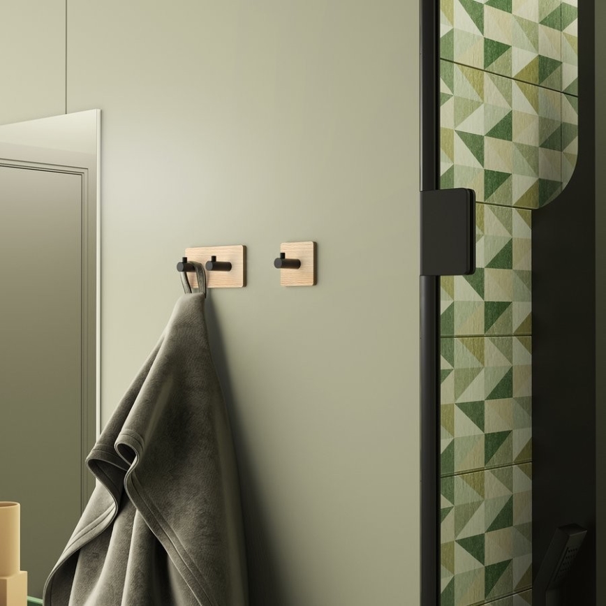 Gedy - Öntapadós törölközőtartó HIMALAYA fekete/bambusz