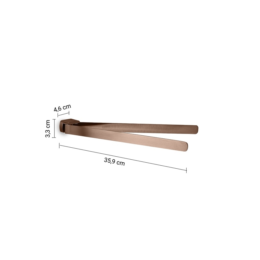 Gedy - PIRENEI 36 cm forgatható falra szerelhető törölközőtartó, bronz