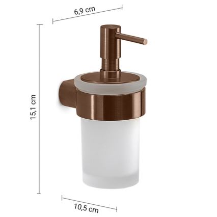 Gedy - PIRENEI fali szappanadagoló, 140 ml, opálüveg/bronzszínű