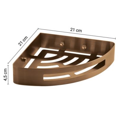 Gedy - PIRENEI sarokpolc a zuhanyzóba, bronz