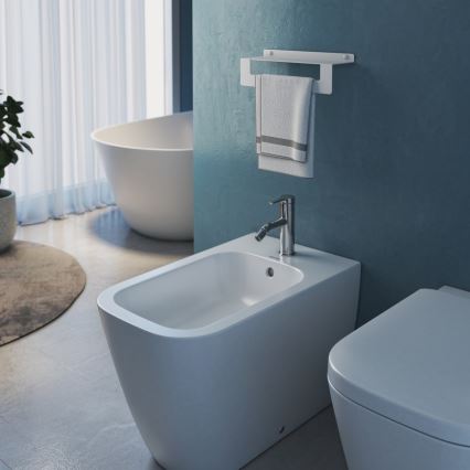 Gedy - Polc törölközőtartóval CLEO 50 cm matt fehér