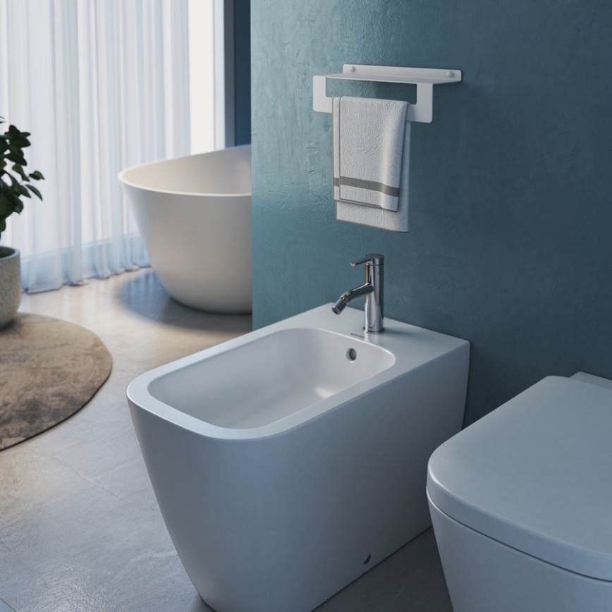 Gedy - Polc törölközőtartóval CLEO 50 cm matt fehér