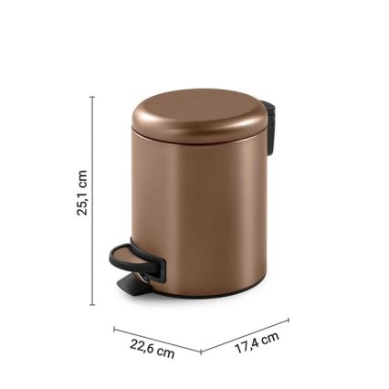 Gedy - POTTY 3 l-es lágyan záródó szemetes, bronz színű