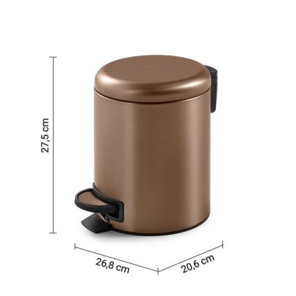 Gedy - POTTY 5 l-es szemetes, lágy záródás, bronz