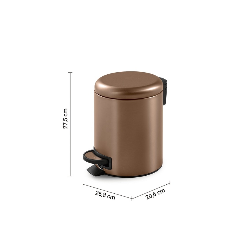 Gedy - POTTY 5 l-es szemetes, lágy záródás, bronz