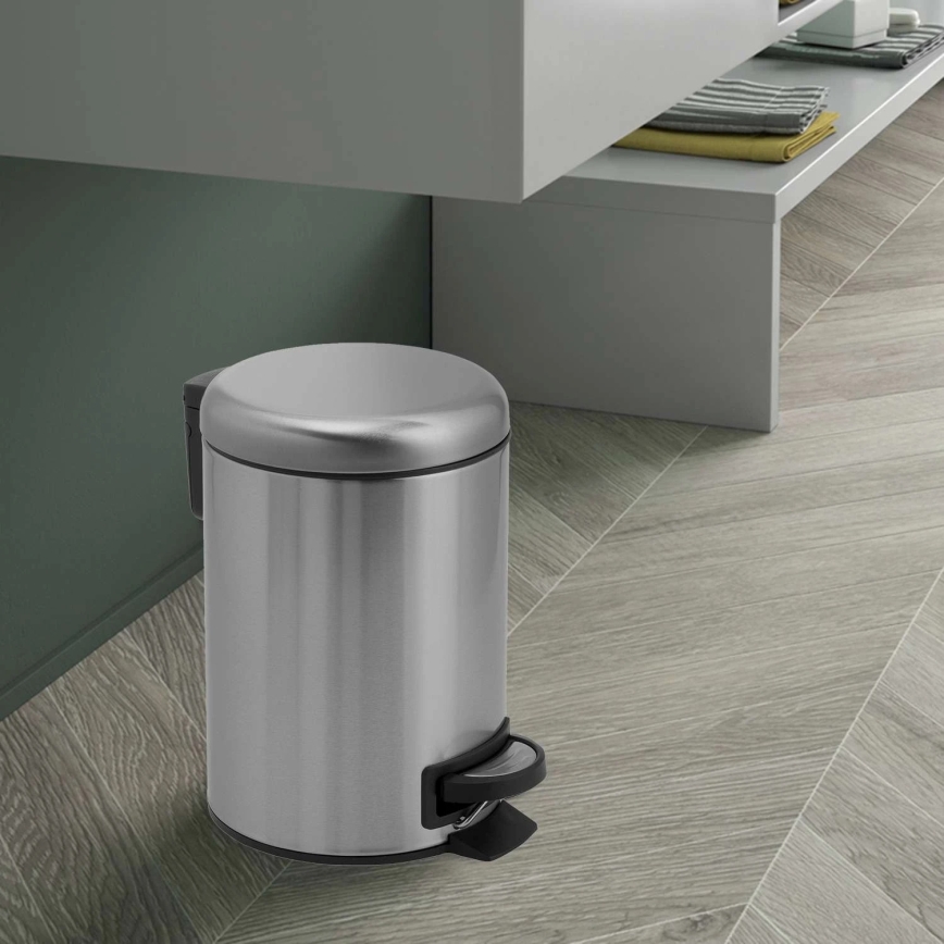 Gedy - POTTY 5 l lassan záródó, szálcsiszolt nemesacél szemetes