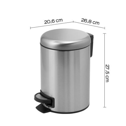 Gedy - POTTY 5 l lassan záródó, szálcsiszolt nemesacél szemetes