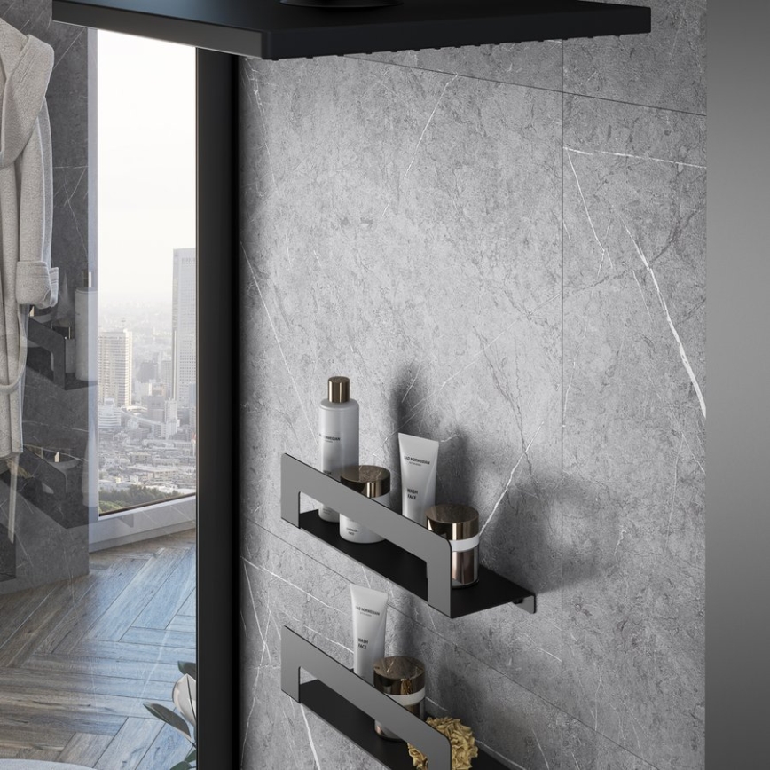 Gedy - Törölközőtartós polc CLEO 50 cm matt fekete