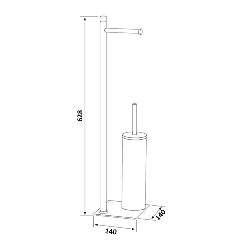 Gedy - TRILLY álló WC-kefe toalettpapírtartóval matt fehér