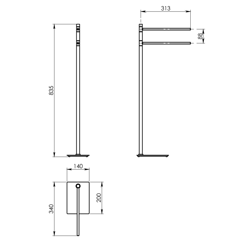 Gedy - TRILLY törölközőtartó 83,5 cm matt fehér