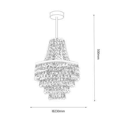GEMMA rúdon szerelt csillár 1xE27/60W/230V Ø 23 cm