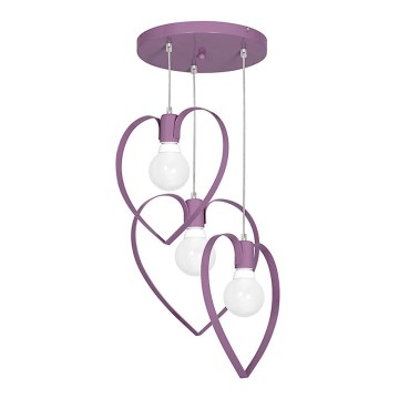 Germek csillár LOVE 3xE27/60W/230V lila