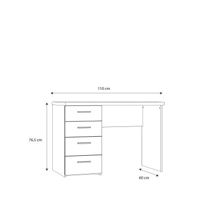 GINO fehér íróasztal