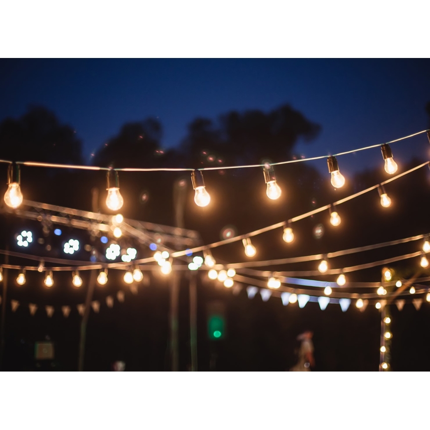 Kültéri dekorációs lánc GIRLANDA 12 m 10xE27/15W/230V IP44