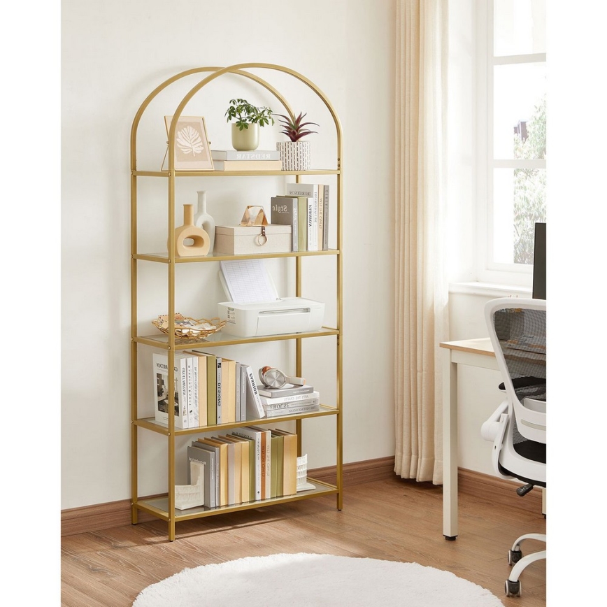 GLASY könyvespolc 83x184x30 cm arany