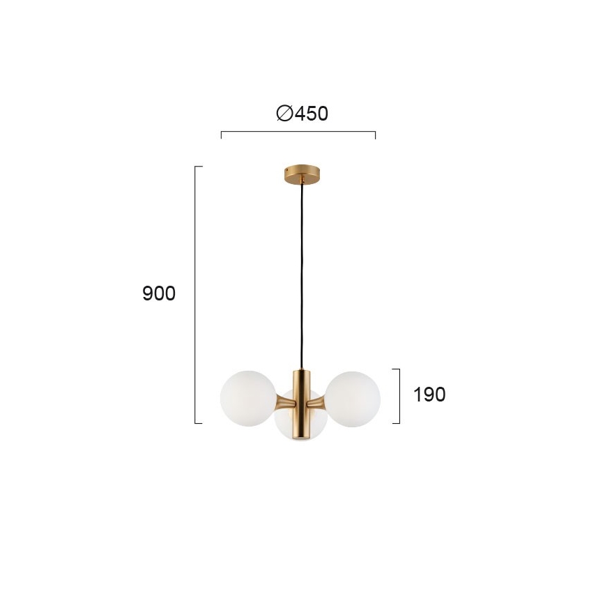 GLOBE zsinóros csillár 3xE14/7W/230V arany