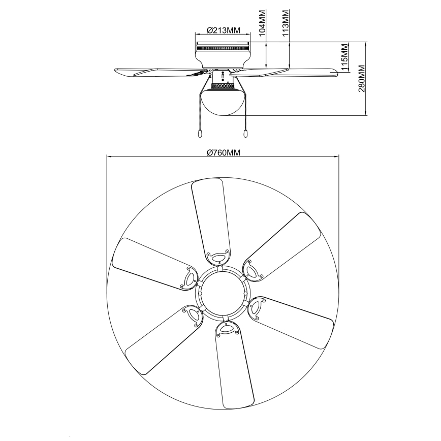 Globo - Mennyezeti ventilátor 1xE27/60W/230V