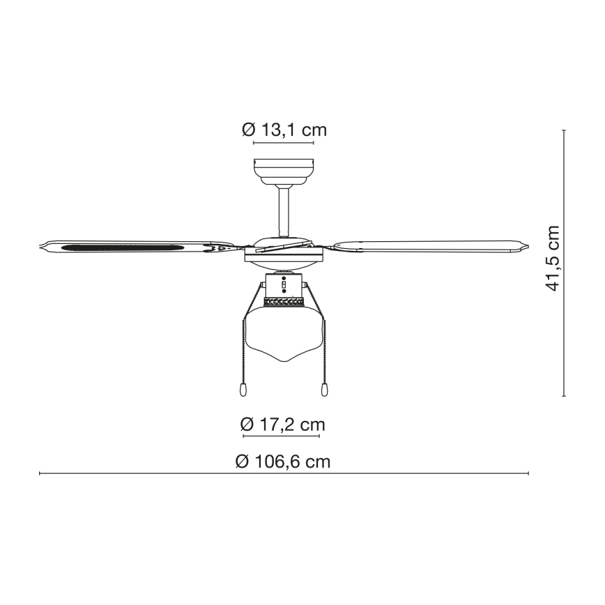 Globo 0309CSW - Mennyezeti ventilátor CHAMPION 1xE27/60W/230V
