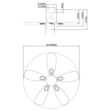 Globo 03180 - Mennyezeti ventilátor WADE 1xE14/60W/230V