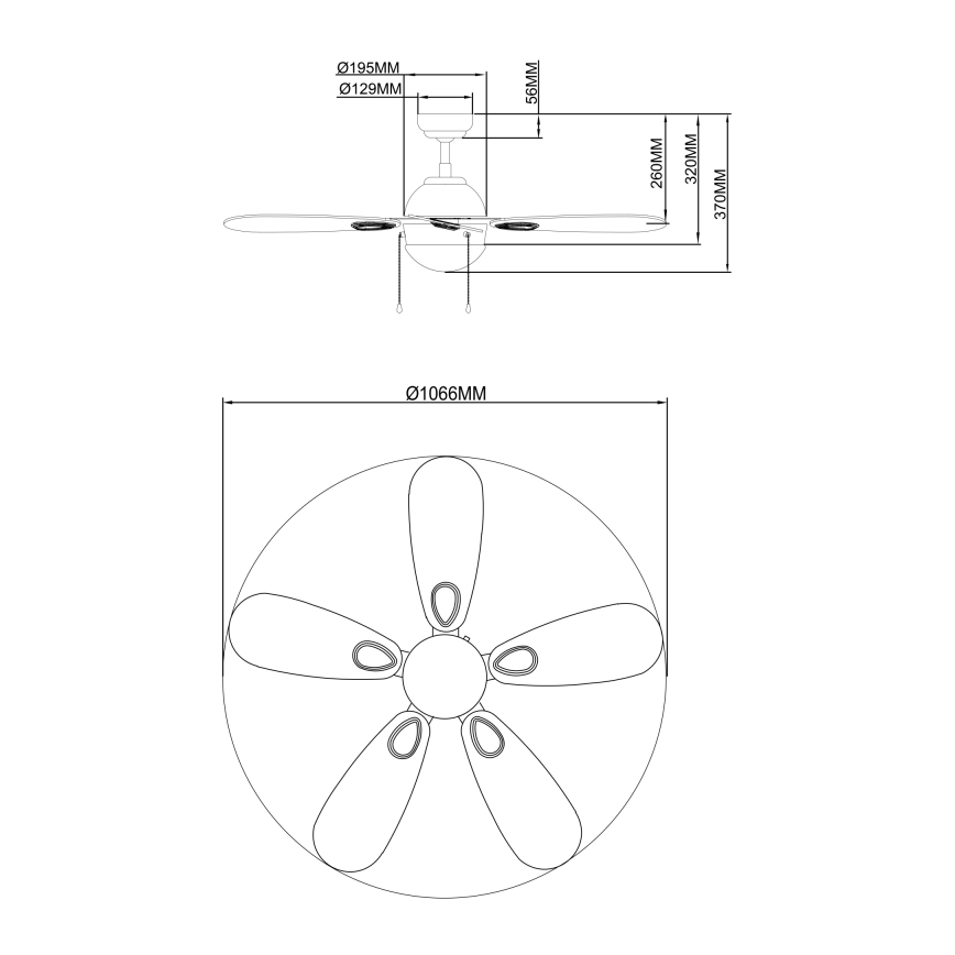Globo 03180 - Mennyezeti ventilátor WADE 1xE14/60W/230V