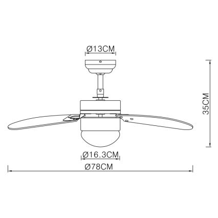 Globo - Mennyezeti ventilátor 1xE14/60W/230V