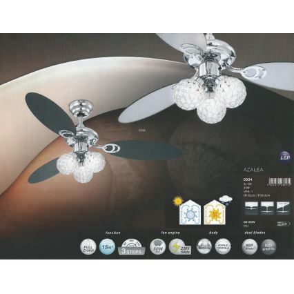 GLOBO 0334 - Stropní ventilátor AZALEA 3xG9/33W/230V