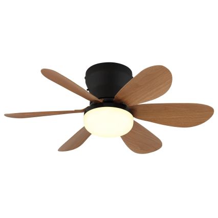 Globo - LED dimmelhető mennyezeti ventilátor LED/5W/230V 2700-6500K barna + távirányító