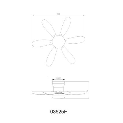 Globo - LED dimmelhető mennyezeti ventilátor LED/5W/230V 2700-6500K barna + távirányító