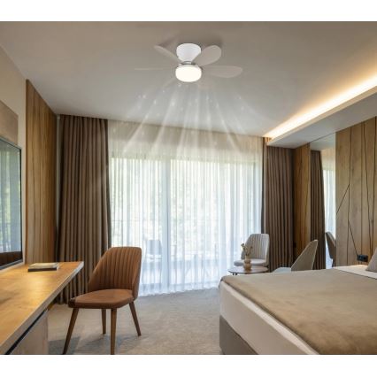 Globo - LED fényerőszabályozható mennyezeti ventilátor LED/5W/230V 2700-6500K bézs + távirányító