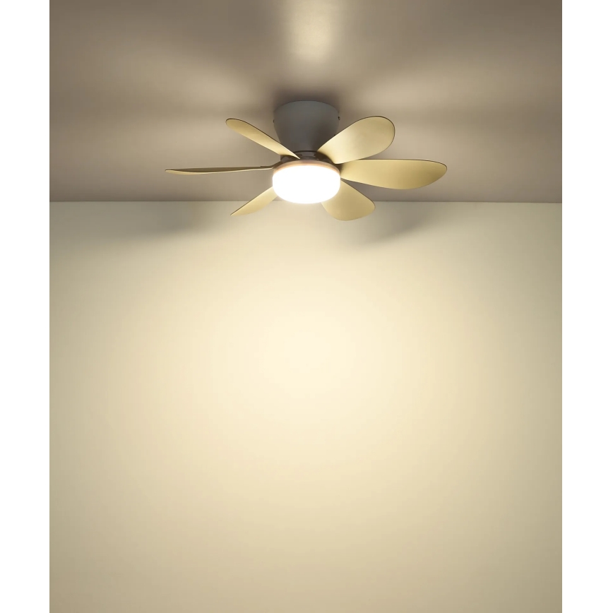 Globo - LED fényerőszabályozható mennyezeti ventilátor LED/5W/230V 2700-6500K bézs + távirányító