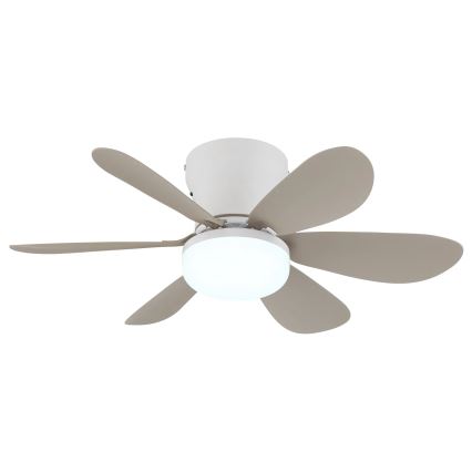 Globo - LED fényerőszabályozható mennyezeti ventilátor LED/5W/230V 2700-6500K bézs + távirányító