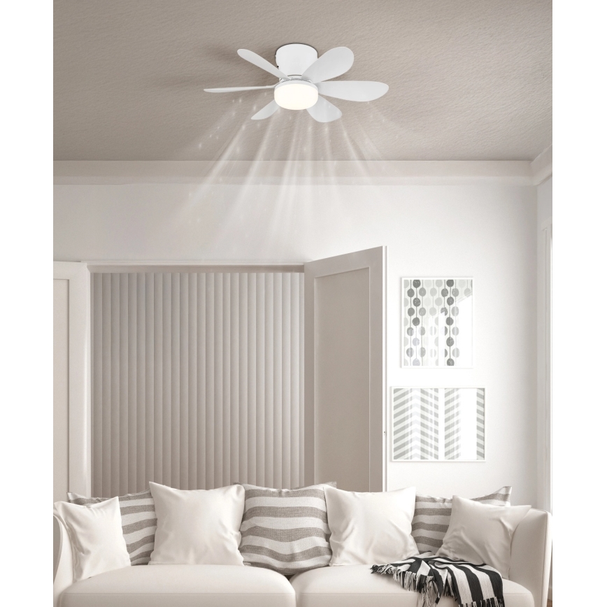 Globo - LED fényerőszabályozható mennyezeti ventilátor LED/5W/230V 2700-6500K fehér + távirányító