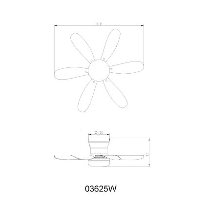 Globo - LED fényerőszabályozható mennyezeti ventilátor LED/5W/230V 2700-6500K fehér + távirányító