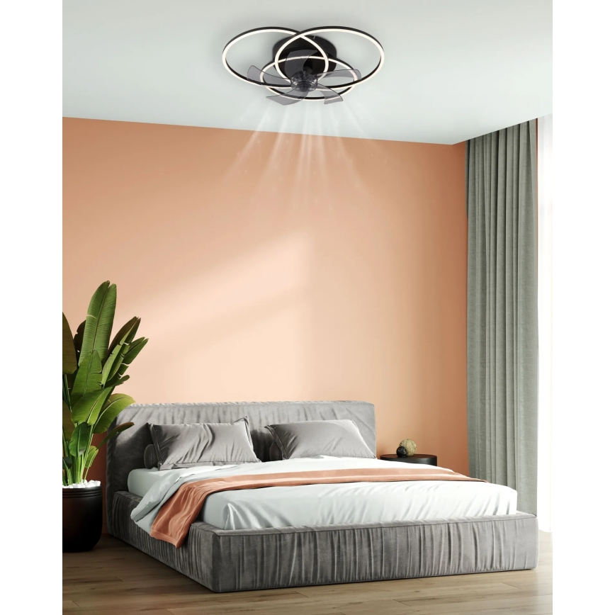 Globo - Dimmelhető LED mennyezeti ventilátor LED/40W/230V 3000-6500K fekete + távirányító