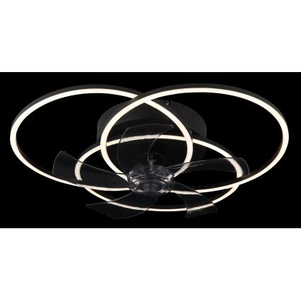 Globo - Dimmelhető LED mennyezeti ventilátor LED/40W/230V 3000-6500K fekete + távirányító