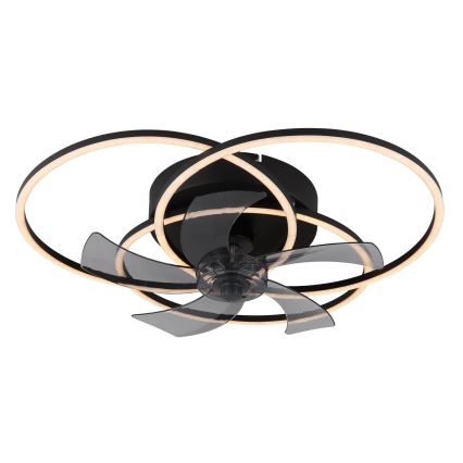 Globo - Dimmelhető LED mennyezeti ventilátor LED/40W/230V 3000-6500K fekete + távirányító