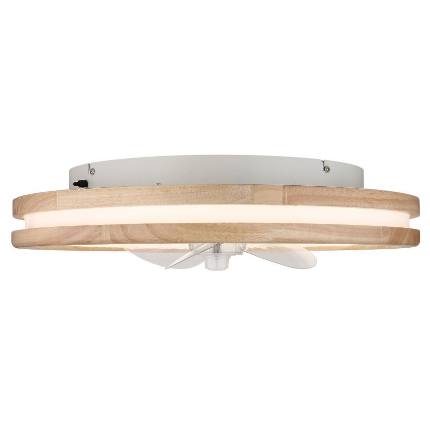 Globo - LED Dimmelhető mennyezeti lámpa ventilátorral LED/30W/230V 2700-6500K barna + távirányítás