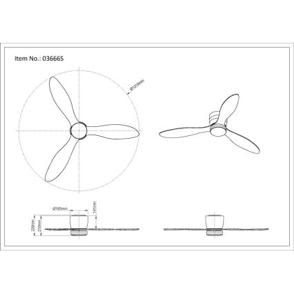 Globo - LED dimmelhető mennyezeti ventilátor LED/20W/230V 3000-6500K + távirányító