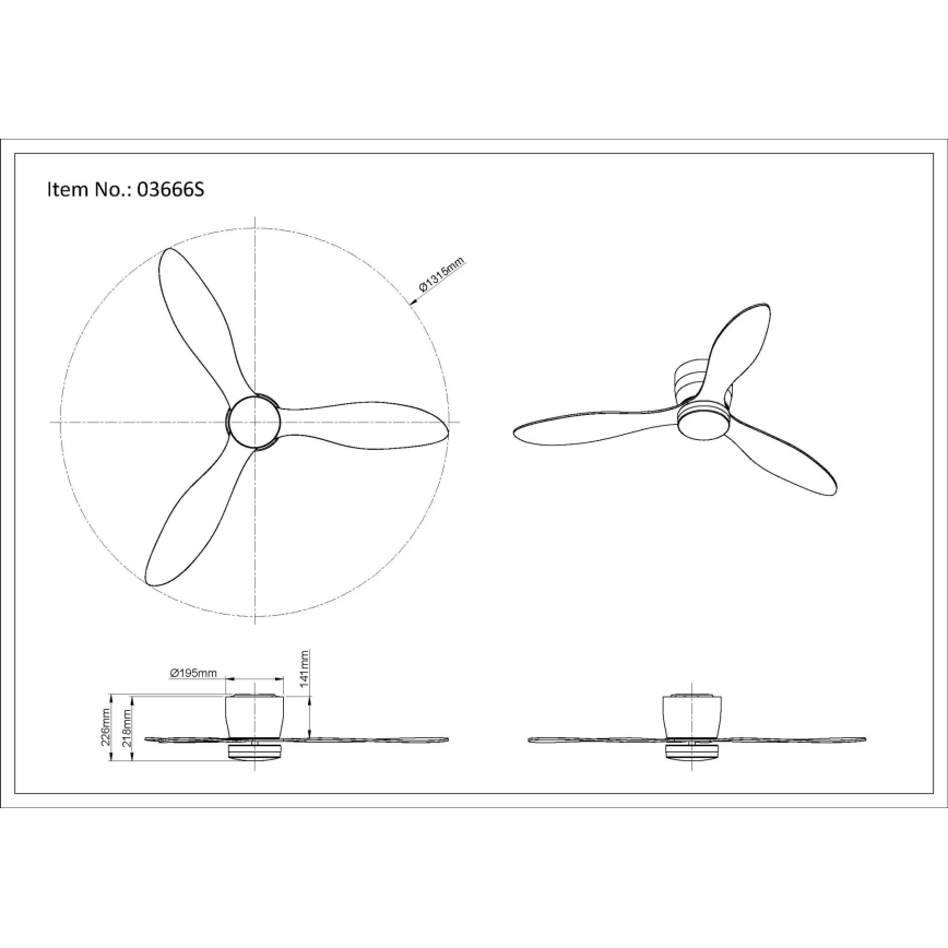 Globo - LED dimmelhető mennyezeti ventilátor LED/20W/230V 3000-6500K + távirányító