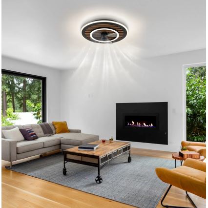 Globo - LED dimmelhető mennyezeti ventilátor LED/36W/230V 2700-6000K fekete + távirányító