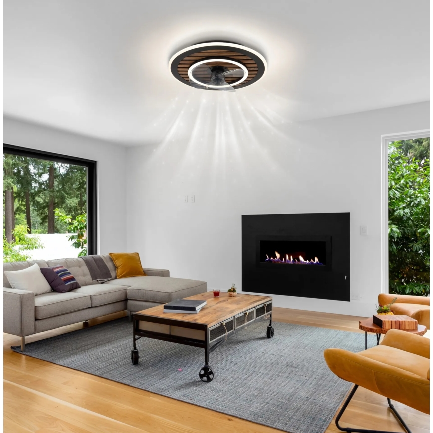 Globo - LED dimmelhető mennyezeti ventilátor LED/36W/230V 2700-6000K fekete + távirányító
