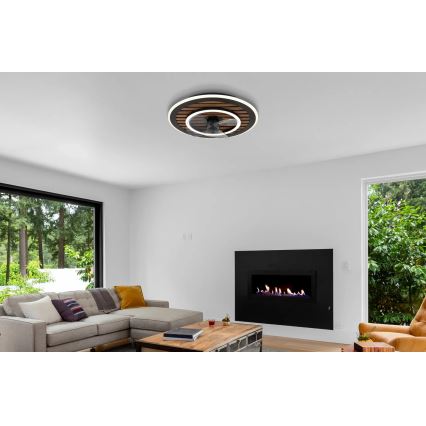 Globo - LED dimmelhető mennyezeti ventilátor LED/36W/230V 2700-6000K fekete + távirányító